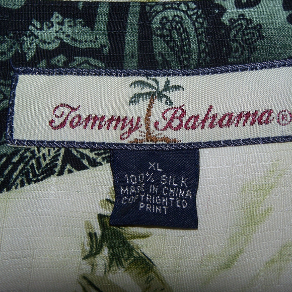 TOMMY BAHAMA 100% SILK HAWAIIAN PALMS SHIRT S2799 - Picture 4 of 6